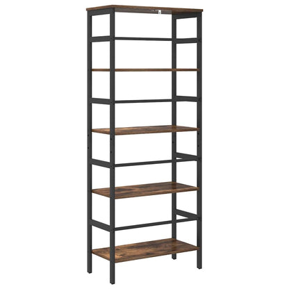 Bookshelf 4-Tier 60 x 29.5 x 149 cm Engineered Wood Smoked Oak