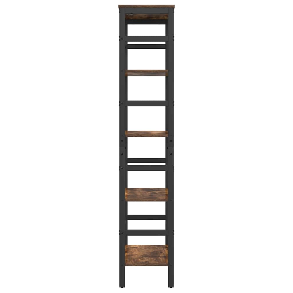 Bookshelf 4-Tier 60 x 29.5 x 149 cm Engineered Wood Smoked Oak