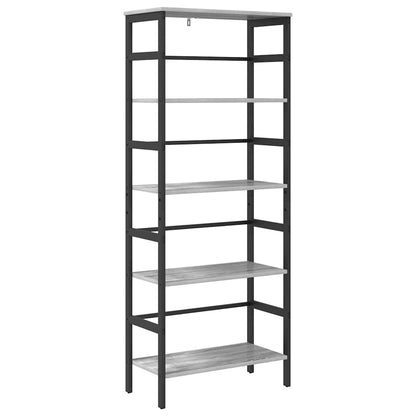 Bookshelf 4-Tier 60 x 29.5 x 149 cm Engineered Wood Grey Sonoma