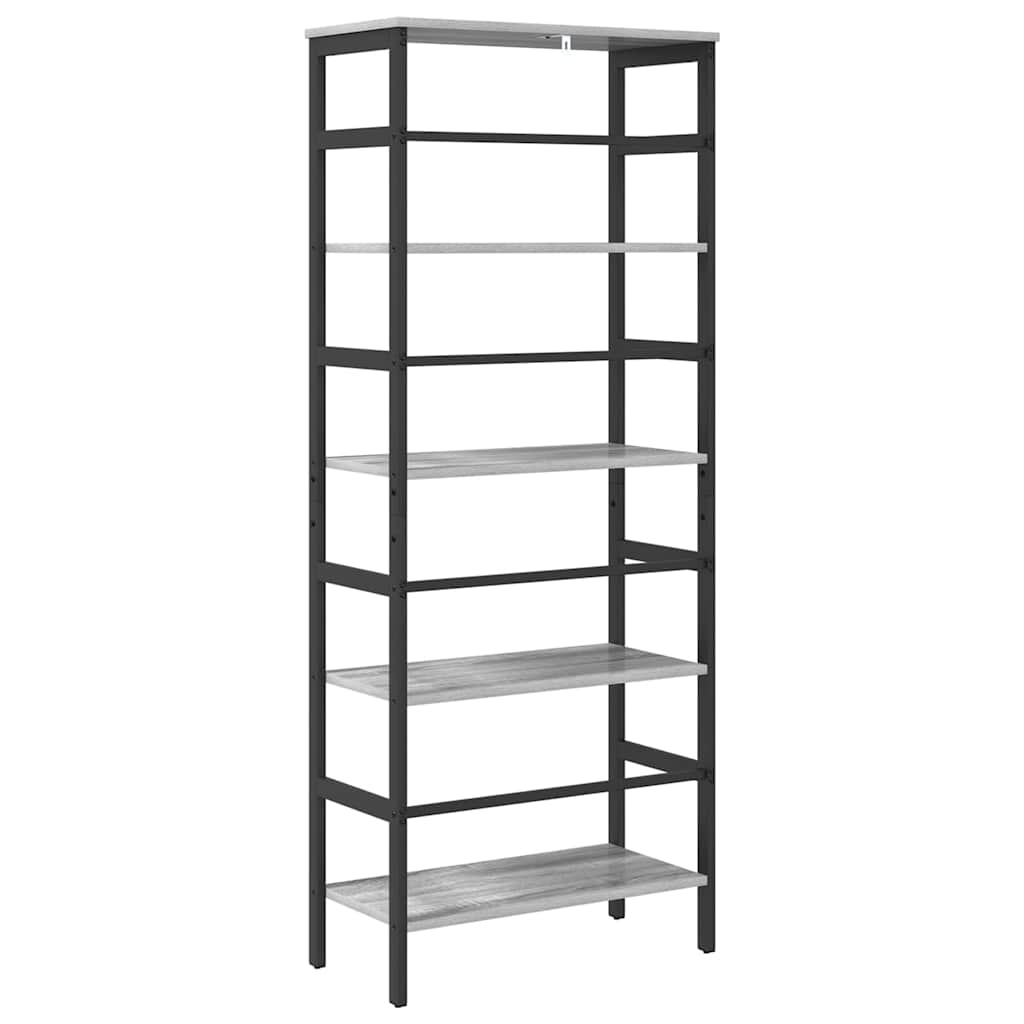 Bookshelf 4-Tier 60 x 29.5 x 149 cm Engineered Wood Grey Sonoma