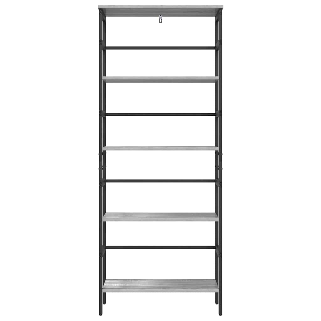 Bookshelf 4-Tier 60 x 29.5 x 149 cm Engineered Wood Grey Sonoma