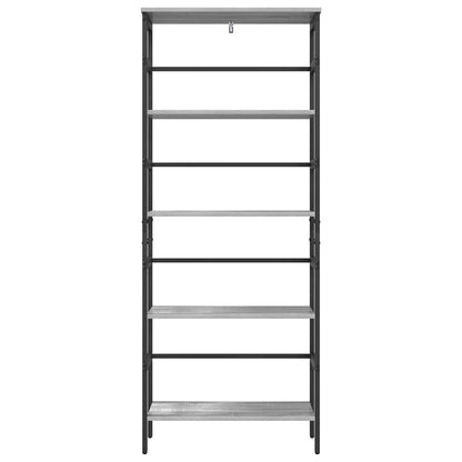 Bookshelf 4-Tier 60 x 29.5 x 149 cm Engineered Wood Grey Sonoma