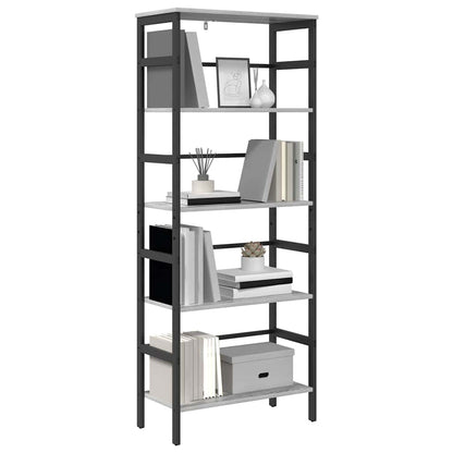 Bookshelf 4-Tier 60 x 29.5 x 149 cm Engineered Wood Grey Sonoma