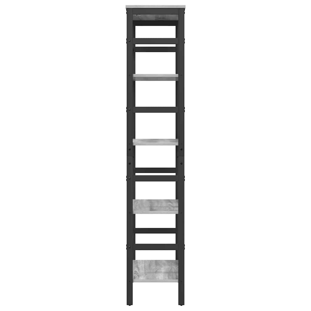 Bookshelf 4-Tier 60 x 29.5 x 149 cm Engineered Wood Grey Sonoma