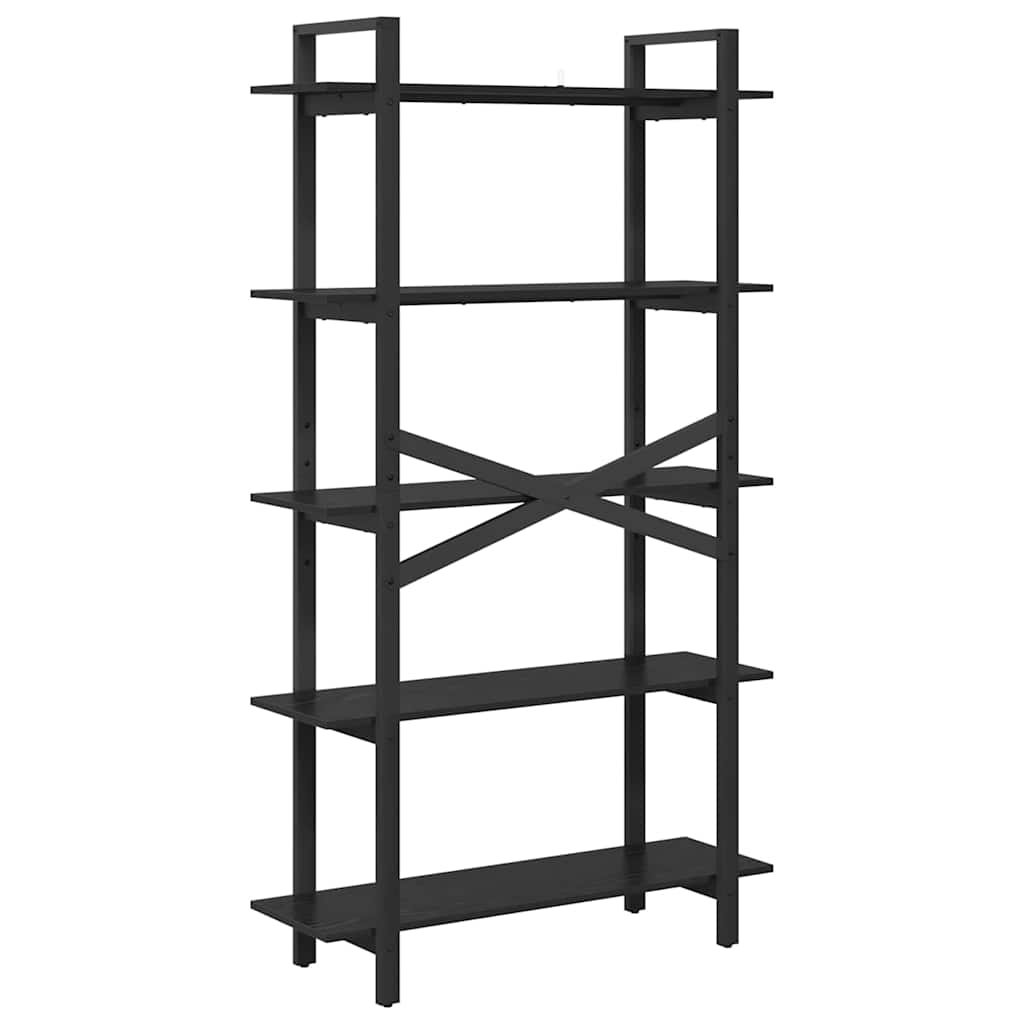 Bookshelf 5-Tier 100 x 33.5 x 178 cm Engineered Wood Black Oak