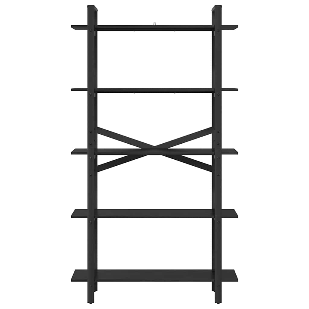 Bookshelf 5-Tier 100 x 33.5 x 178 cm Engineered Wood Black Oak