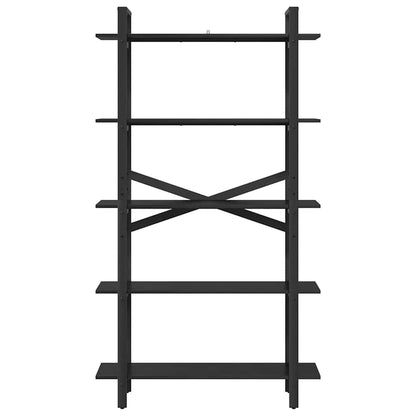 Bookshelf 5-Tier 100 x 33.5 x 178 cm Engineered Wood Black Oak