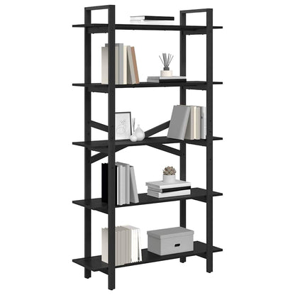 Bookshelf 5-Tier 100 x 33.5 x 178 cm Engineered Wood Black Oak