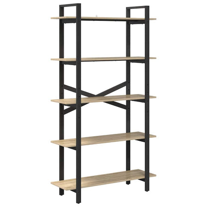 Bookshelf 5-Tier 100 x 33.5 x 178 cm Engineered Wood Sonoma Oak