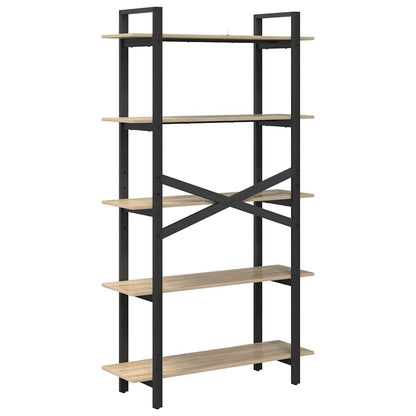 Bookshelf 5-Tier 100 x 33.5 x 178 cm Engineered Wood Sonoma Oak
