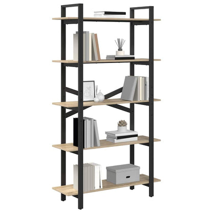 Bookshelf 5-Tier 100 x 33.5 x 178 cm Engineered Wood Sonoma Oak
