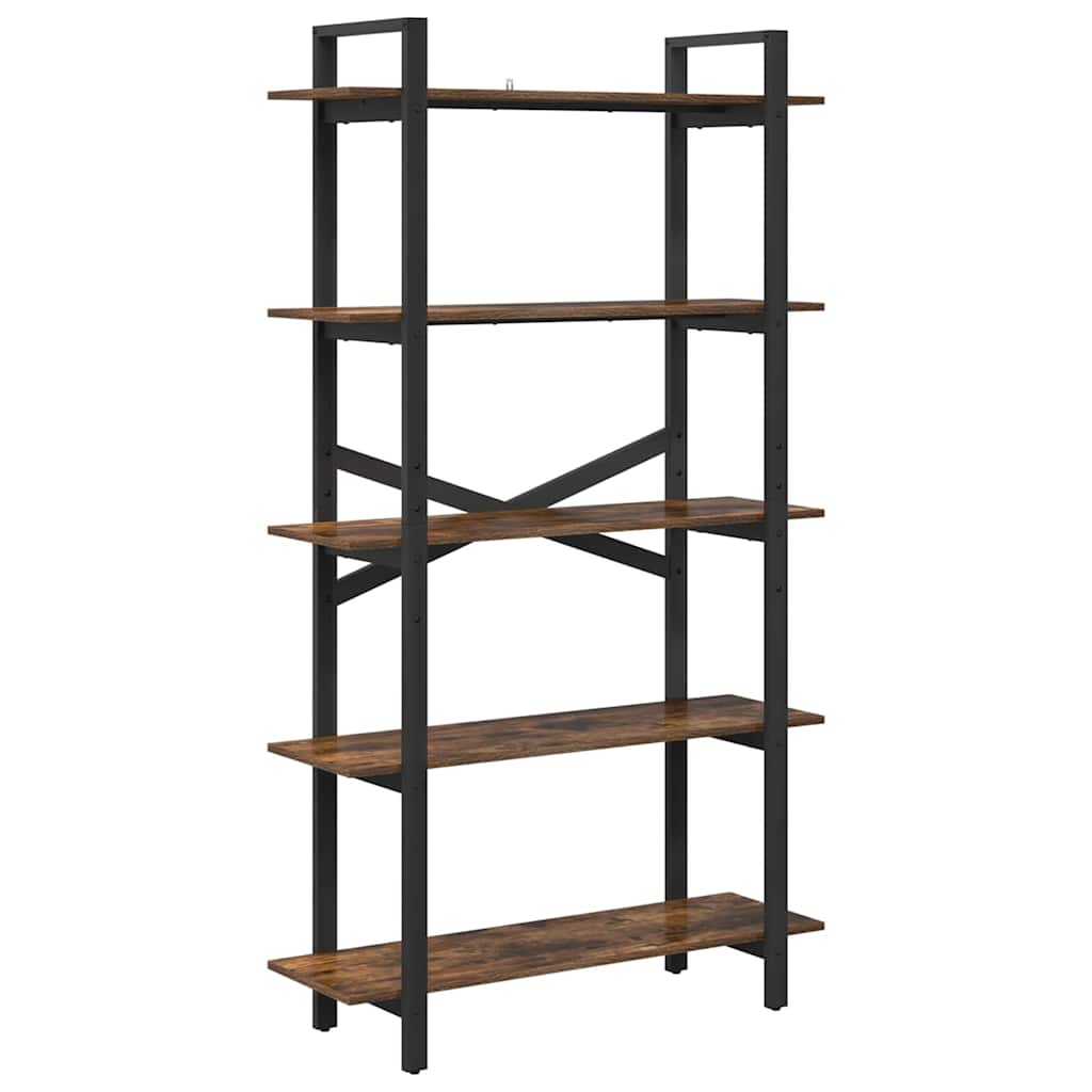 Bookshelf 5-Tier 100 x 33.5 x 178 cm Engineered Wood Smoked Oak