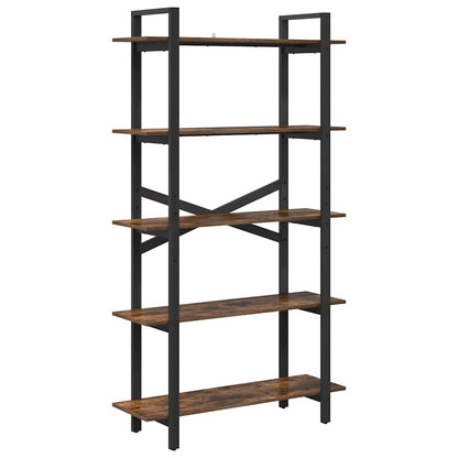 Bookshelf 5-Tier 100 x 33.5 x 178 cm Engineered Wood Smoked Oak