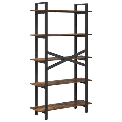 Bookshelf 5-Tier 100 x 33.5 x 178 cm Engineered Wood Smoked Oak