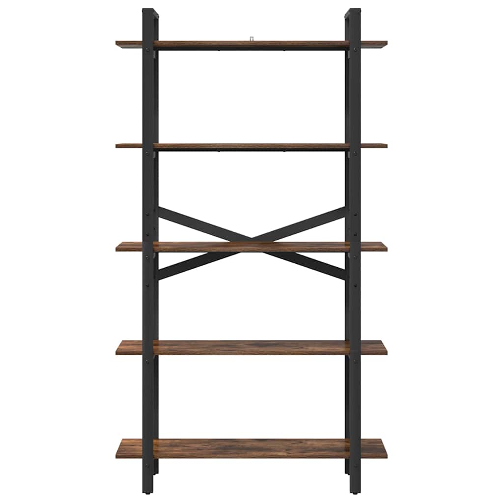 Bookshelf 5-Tier 100 x 33.5 x 178 cm Engineered Wood Smoked Oak