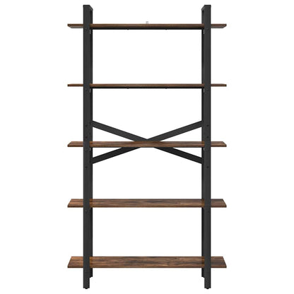 Bookshelf 5-Tier 100 x 33.5 x 178 cm Engineered Wood Smoked Oak