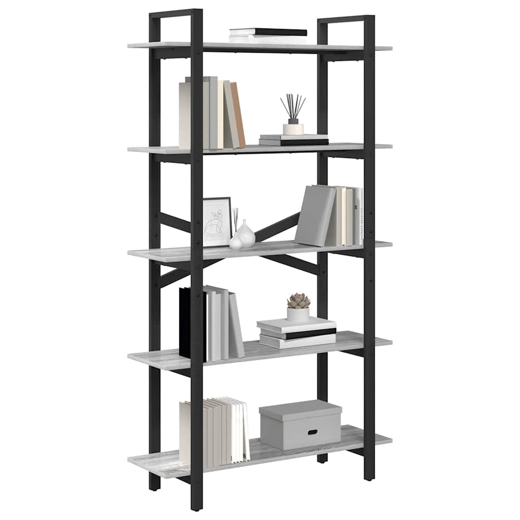Bookshelf 5-Tier 100 x 33.5 x 178 cm Engineered Wood