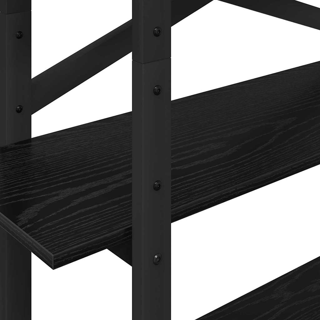 Bookshelf 4-Tier 100 x 33.5 x 140 cm Engineered Wood Black Oak