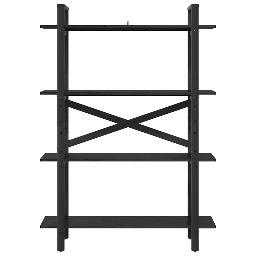 Bookshelf 4-Tier 100 x 33.5 x 140 cm Engineered Wood Black Oak
