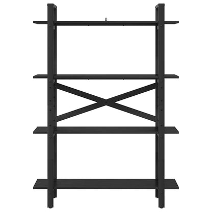 Bookshelf 4-Tier 100 x 33.5 x 140 cm Engineered Wood Black Oak