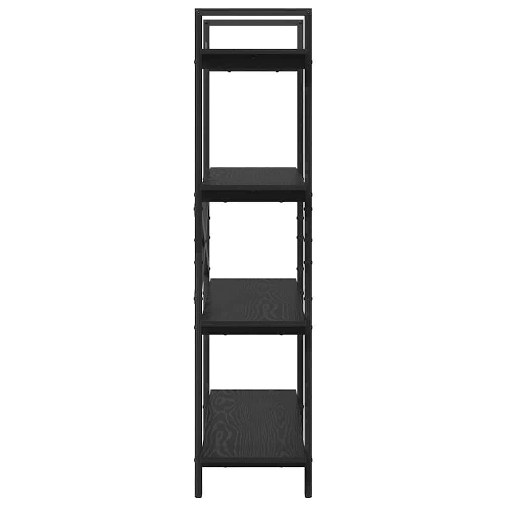 Bookshelf 4-Tier 100 x 33.5 x 140 cm Engineered Wood Black Oak