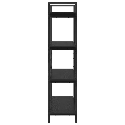 Bookshelf 4-Tier 100 x 33.5 x 140 cm Engineered Wood Black Oak