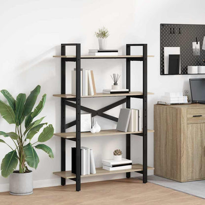 Bookshelf 4-Tier 100 x 33.5 x 140 cm Engineered Wood Sonoma Oak