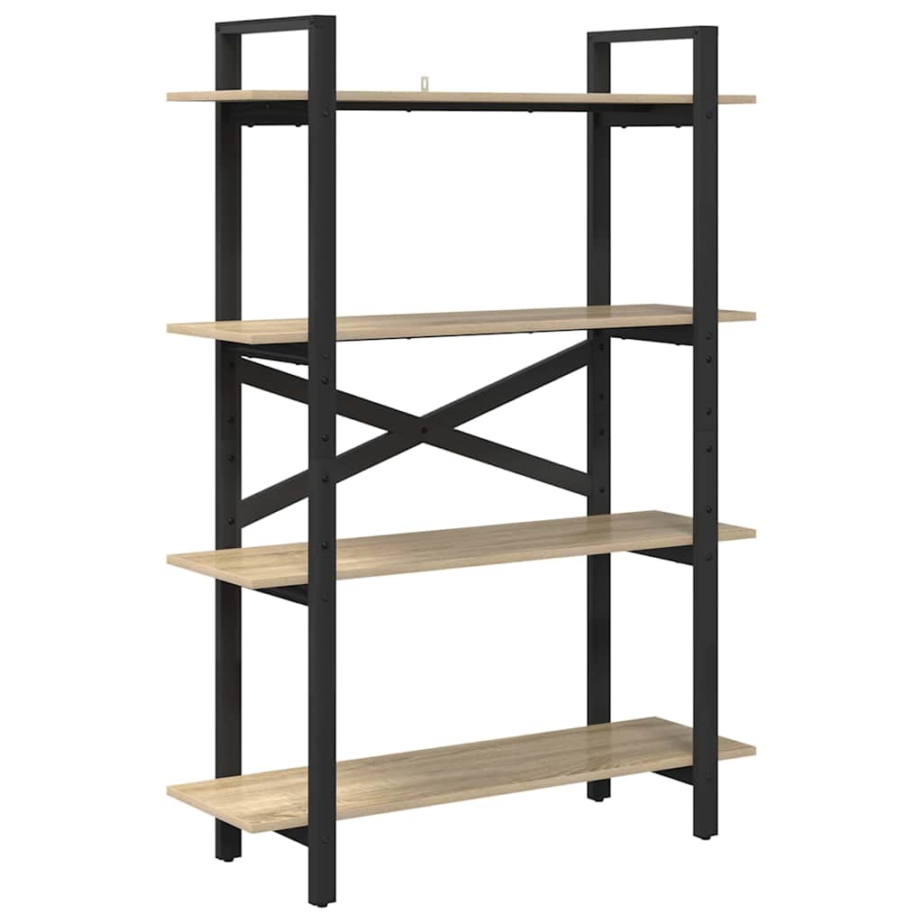 Bookshelf 4-Tier 100 x 33.5 x 140 cm Engineered Wood Sonoma Oak