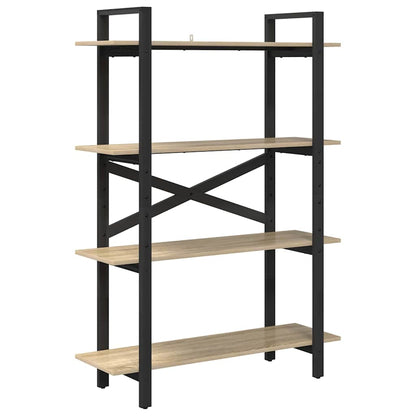 Bookshelf 4-Tier 100 x 33.5 x 140 cm Engineered Wood Sonoma Oak