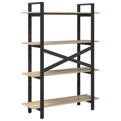 Bookshelf 4-Tier 100 x 33.5 x 140 cm Engineered Wood Sonoma Oak