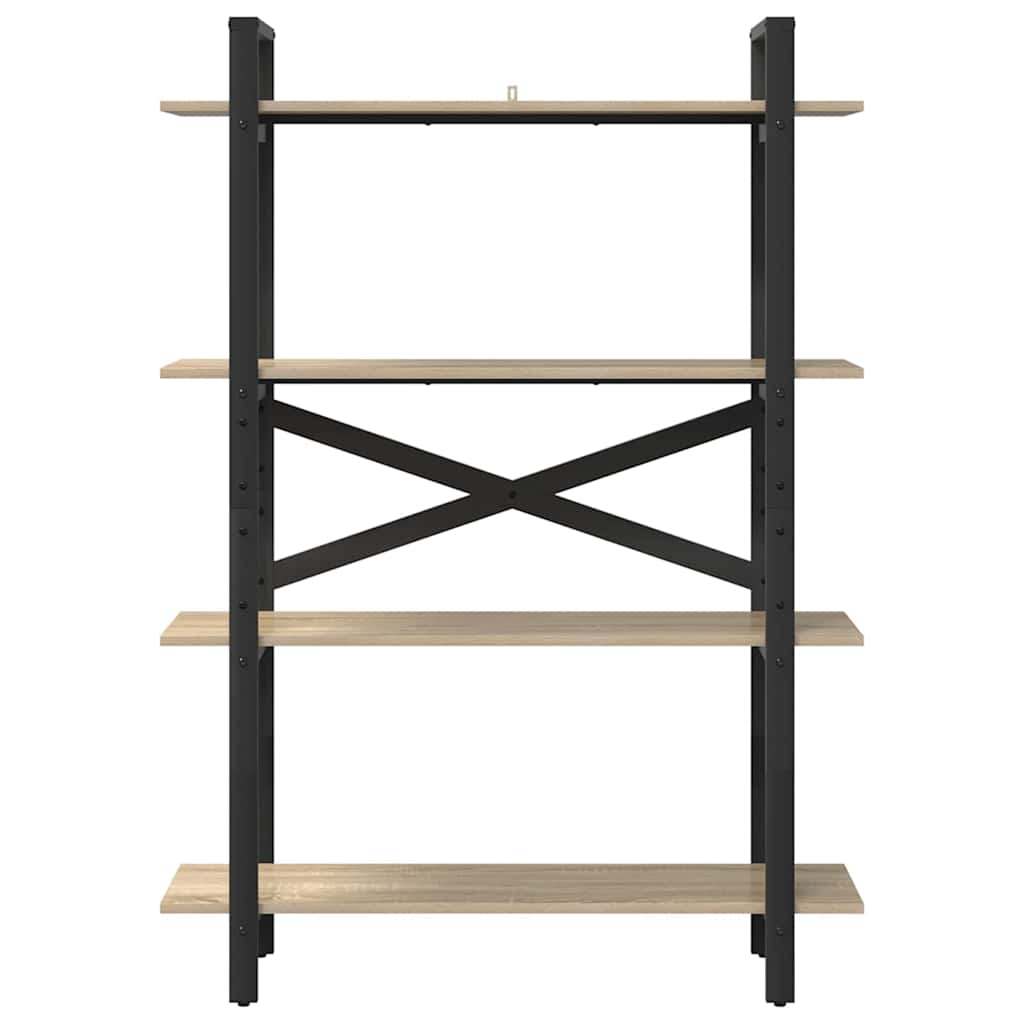 Bookshelf 4-Tier 100 x 33.5 x 140 cm Engineered Wood Sonoma Oak