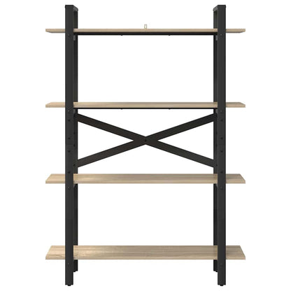Bookshelf 4-Tier 100 x 33.5 x 140 cm Engineered Wood Sonoma Oak