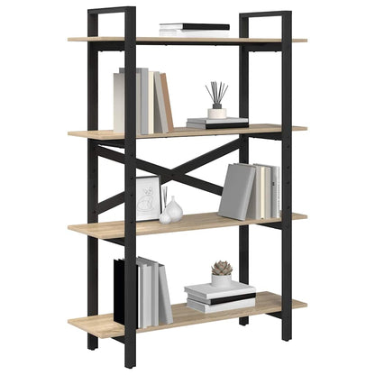 Bookshelf 4-Tier 100 x 33.5 x 140 cm Engineered Wood Sonoma Oak