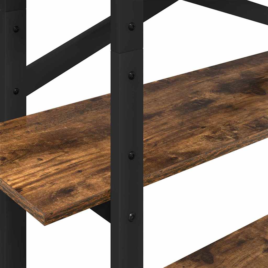 Bookshelf 4-Tier 100 x 33.5 x 140 cm Engineered Wood Smoked Oak