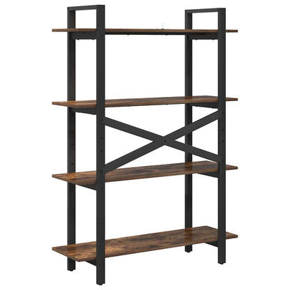 Bookshelf 4-Tier 100 x 33.5 x 140 cm Engineered Wood Smoked Oak