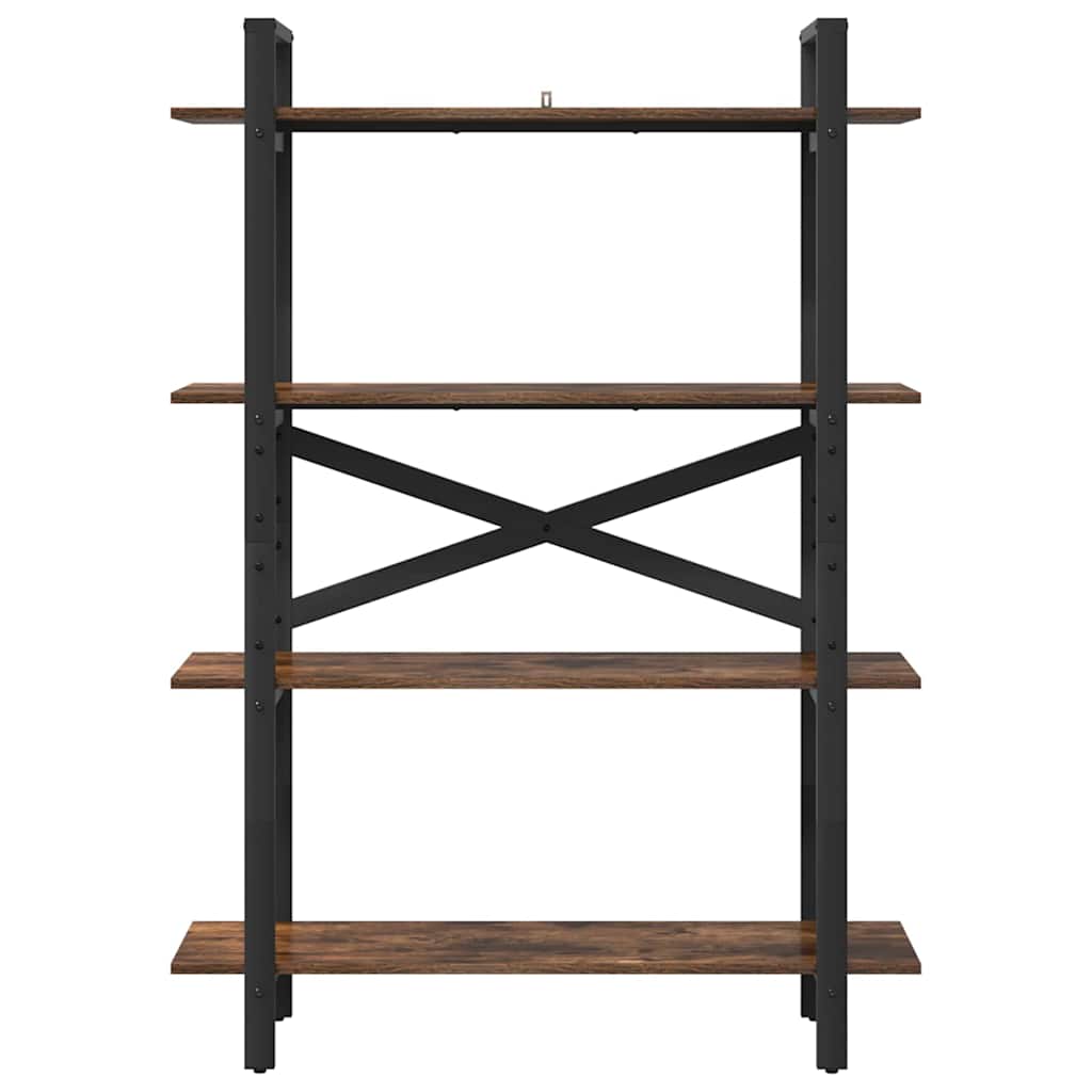 Bookshelf 4-Tier 100 x 33.5 x 140 cm Engineered Wood Smoked Oak
