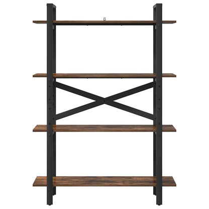 Bookshelf 4-Tier 100 x 33.5 x 140 cm Engineered Wood Smoked Oak