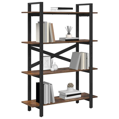 Bookshelf 4-Tier 100 x 33.5 x 140 cm Engineered Wood Smoked Oak
