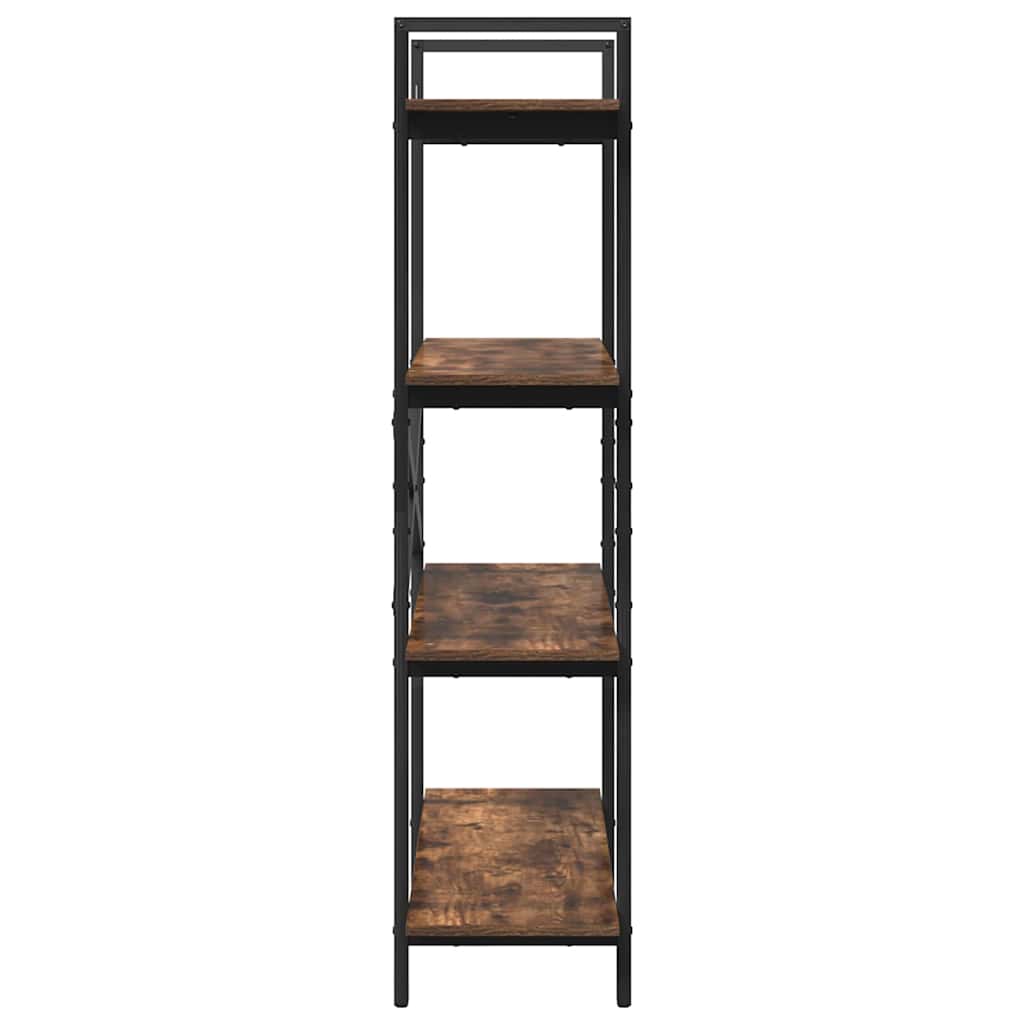 Bookshelf 4-Tier 100 x 33.5 x 140 cm Engineered Wood Smoked Oak