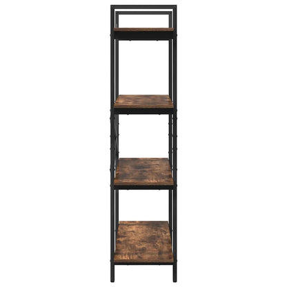 Bookshelf 4-Tier 100 x 33.5 x 140 cm Engineered Wood Smoked Oak