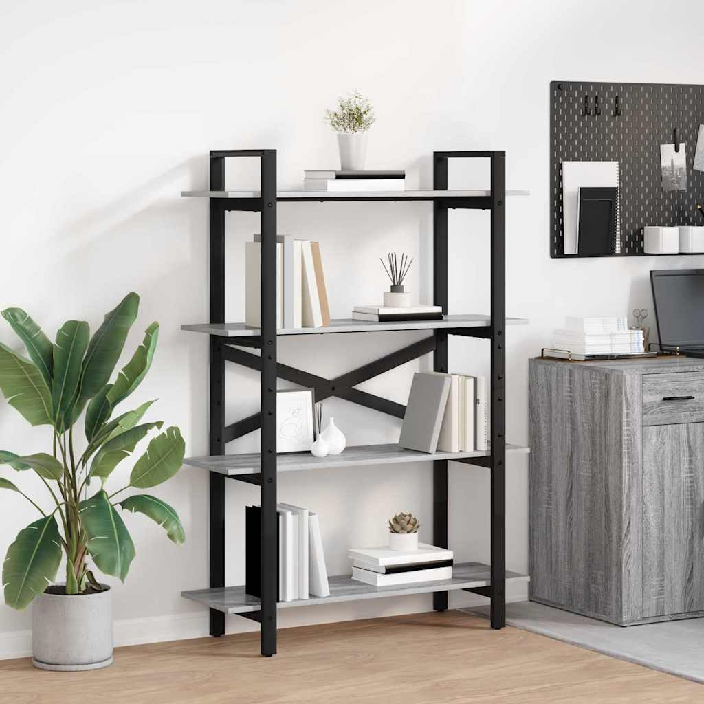 Bookshelf 4-Tier 100 x 33.5 x 140 cm Engineered Wood