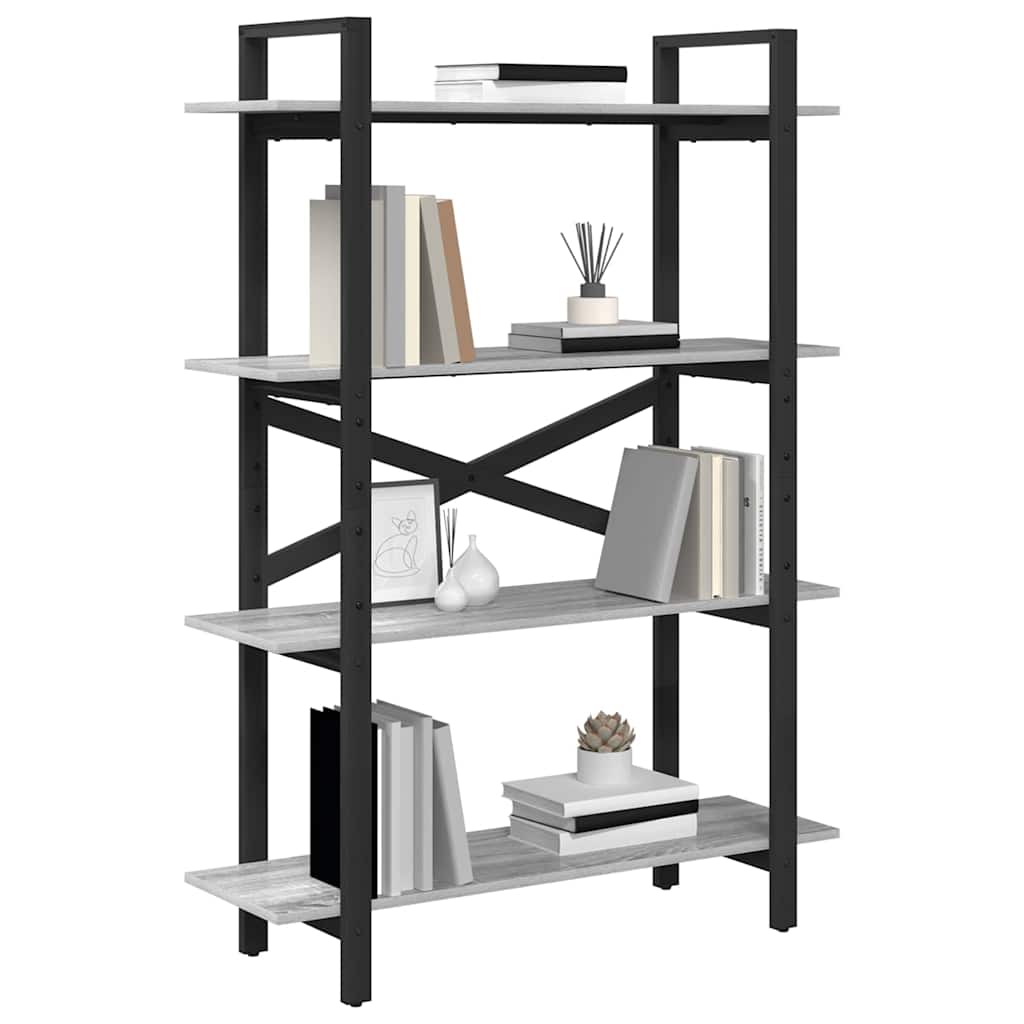 Bookshelf 4-Tier 100 x 33.5 x 140 cm Engineered Wood