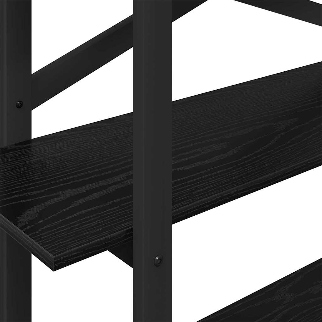 Bookshelf 3-Tier 100 x 33.5 x 102 cm Engineered Wood Black Oak