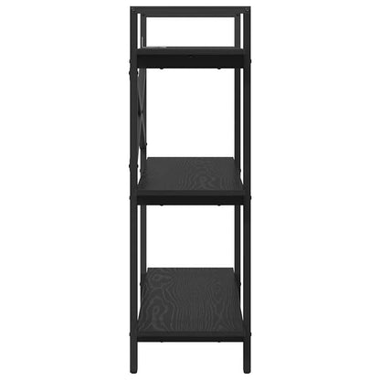 Bookshelf 3-Tier 100 x 33.5 x 102 cm Engineered Wood Black Oak