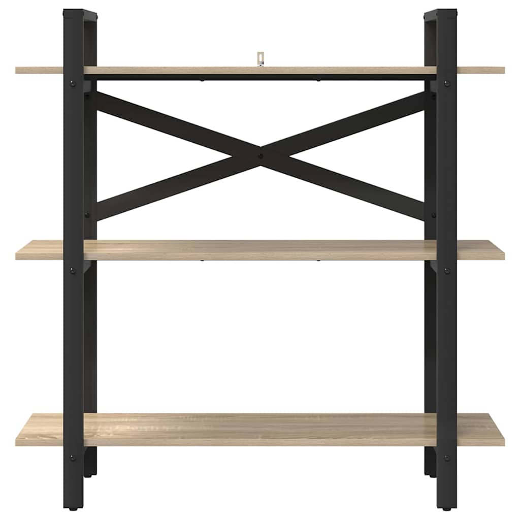 Bookshelf 3-Tier 100 x 33.5 x 102 cm Engineered Wood Sonoma Oak