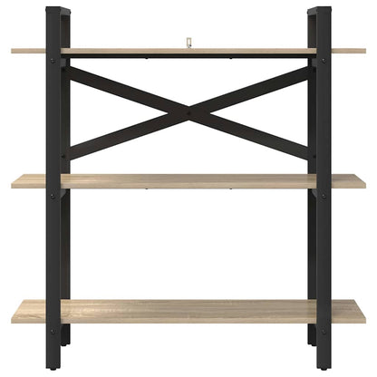 Bookshelf 3-Tier 100 x 33.5 x 102 cm Engineered Wood Sonoma Oak