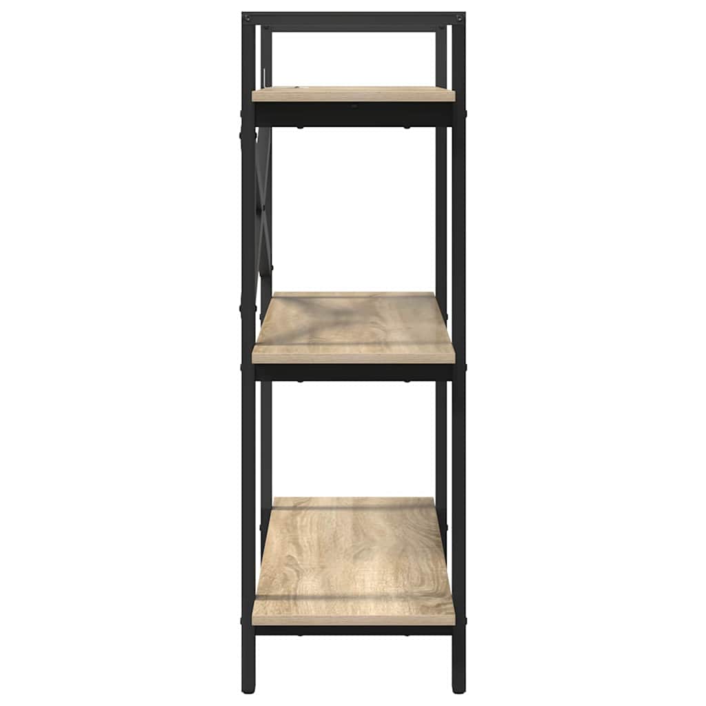 Bookshelf 3-Tier 100 x 33.5 x 102 cm Engineered Wood Sonoma Oak