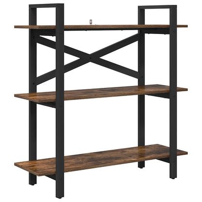 Bookshelf 3-Tier 100 x 33.5 x 102 cm Engineered Wood Smoked Oak