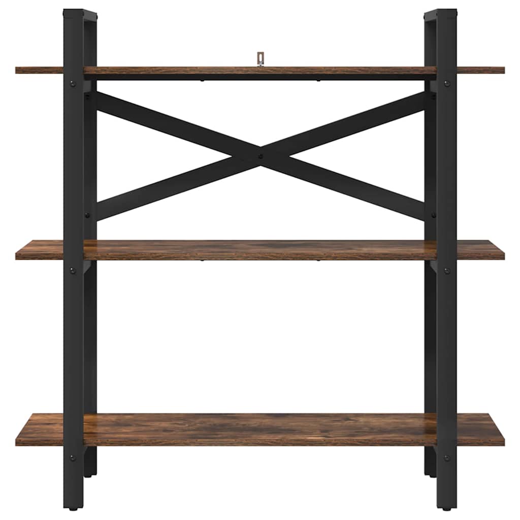 Bookshelf 3-Tier 100 x 33.5 x 102 cm Engineered Wood Smoked Oak