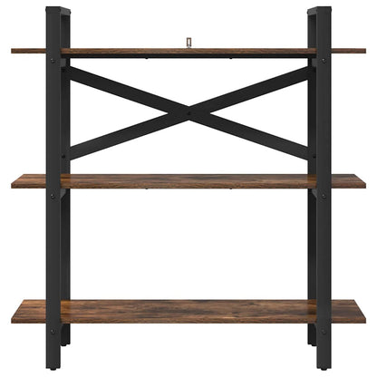Bookshelf 3-Tier 100 x 33.5 x 102 cm Engineered Wood Smoked Oak